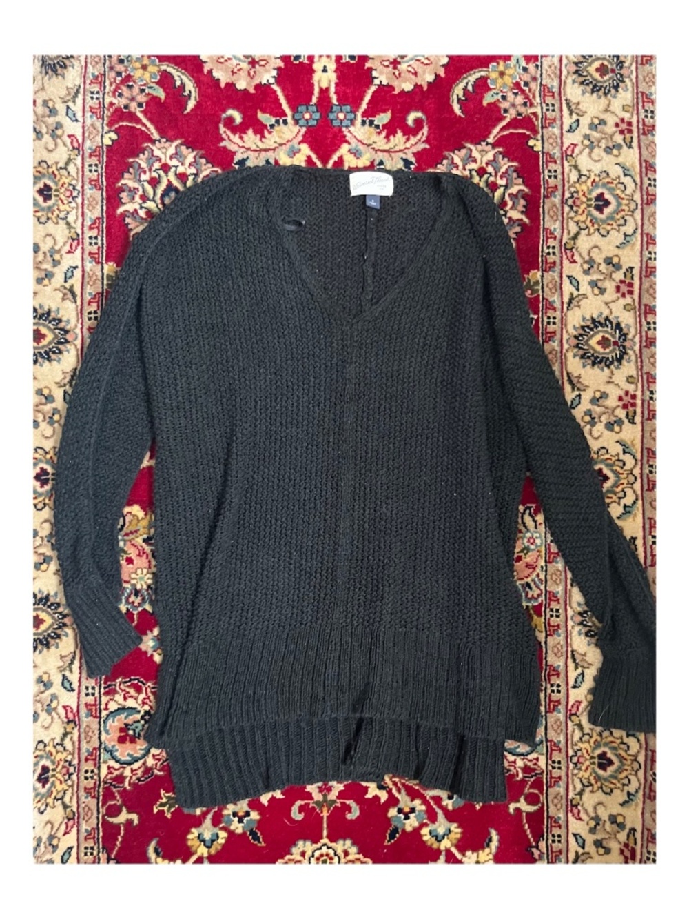 V-Neck Universal Thread Crochet Sweater